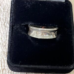 Tiffany & Co Silver 1837 Narrow Band Stack Ring Size 5.5 1997 Unisex Mens